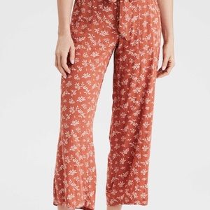 American Eagle Coral Floral Palazzo Boho Pants